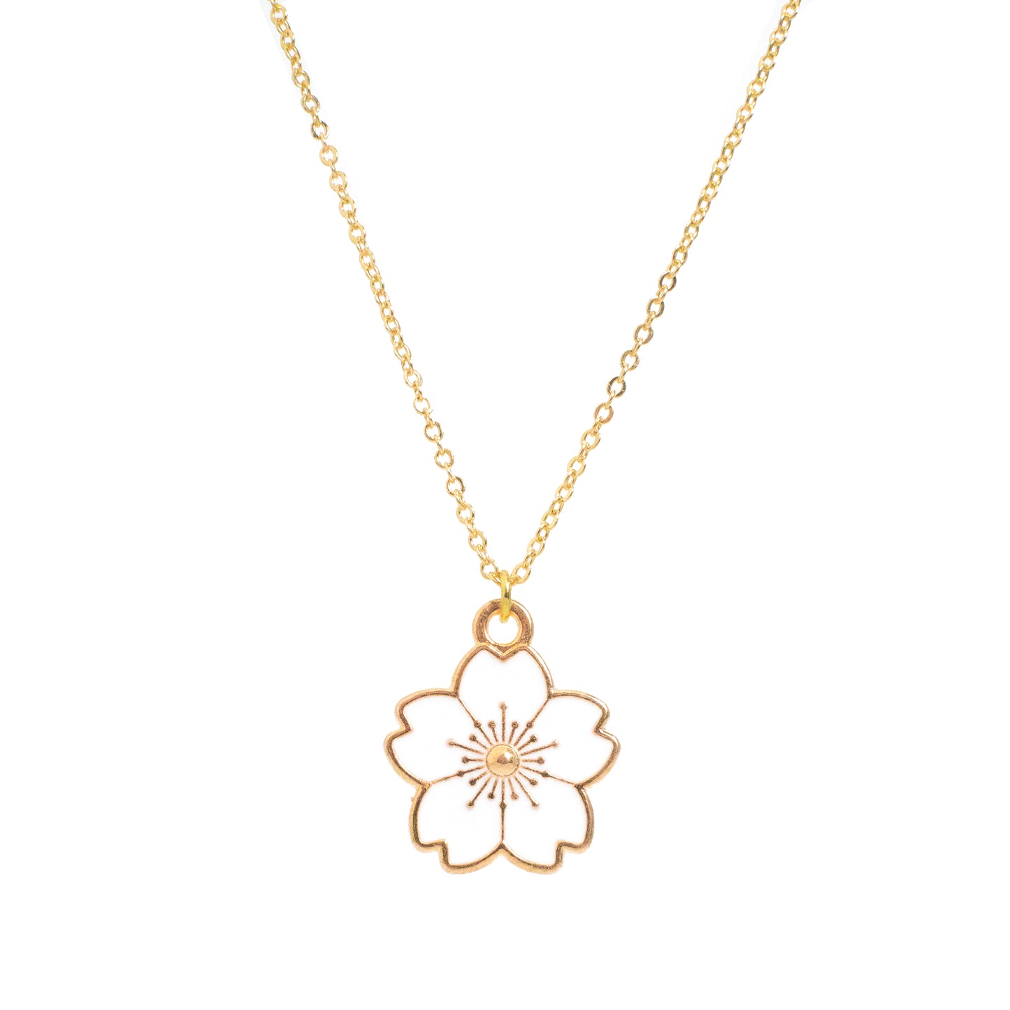 Enamel Cherry Blossom Necklace