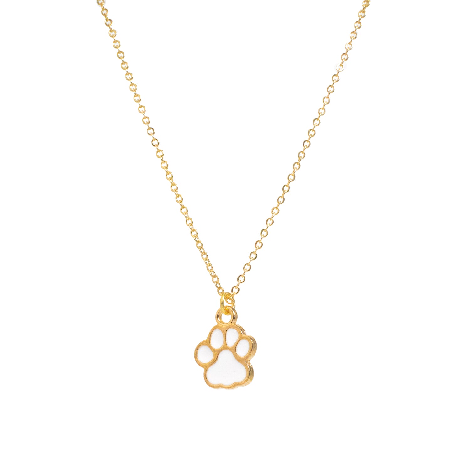 Enamel Paw Print Necklace