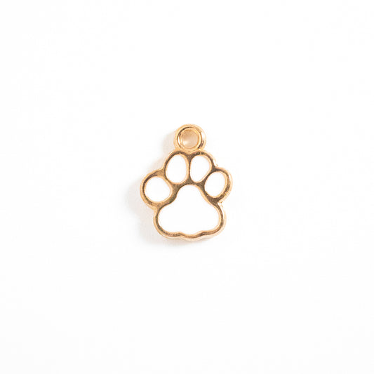 Enamel Paw Print Charm