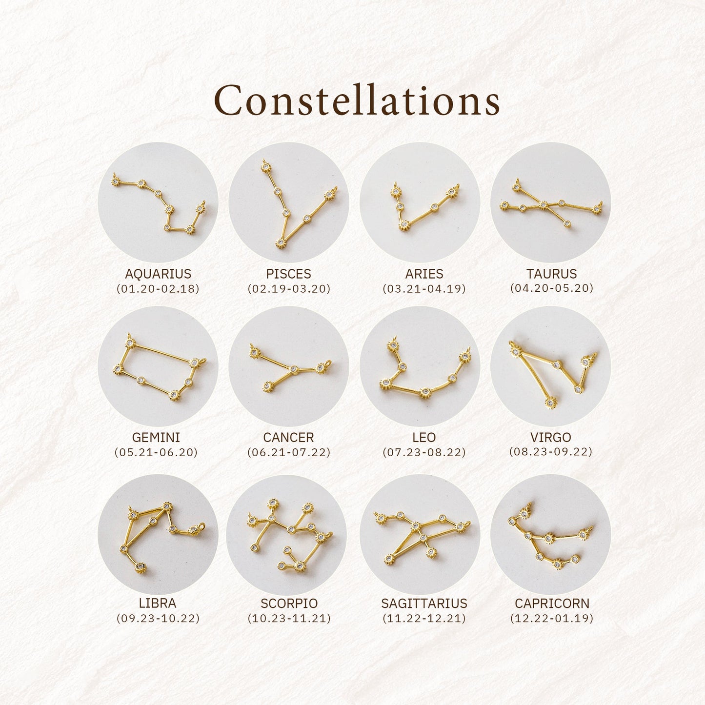 The showcase photos of 12 constellations