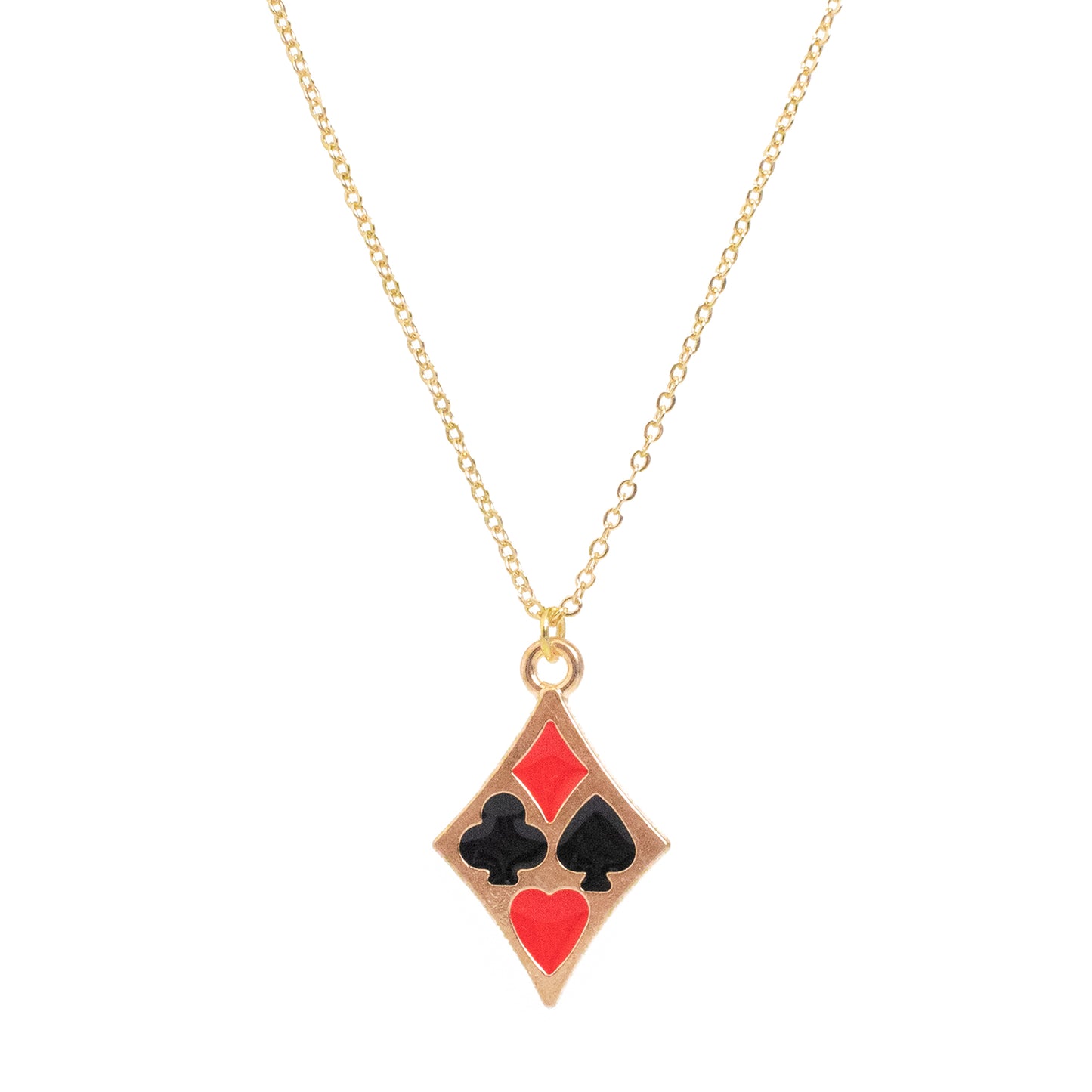 Enamel Playing Card Necklace