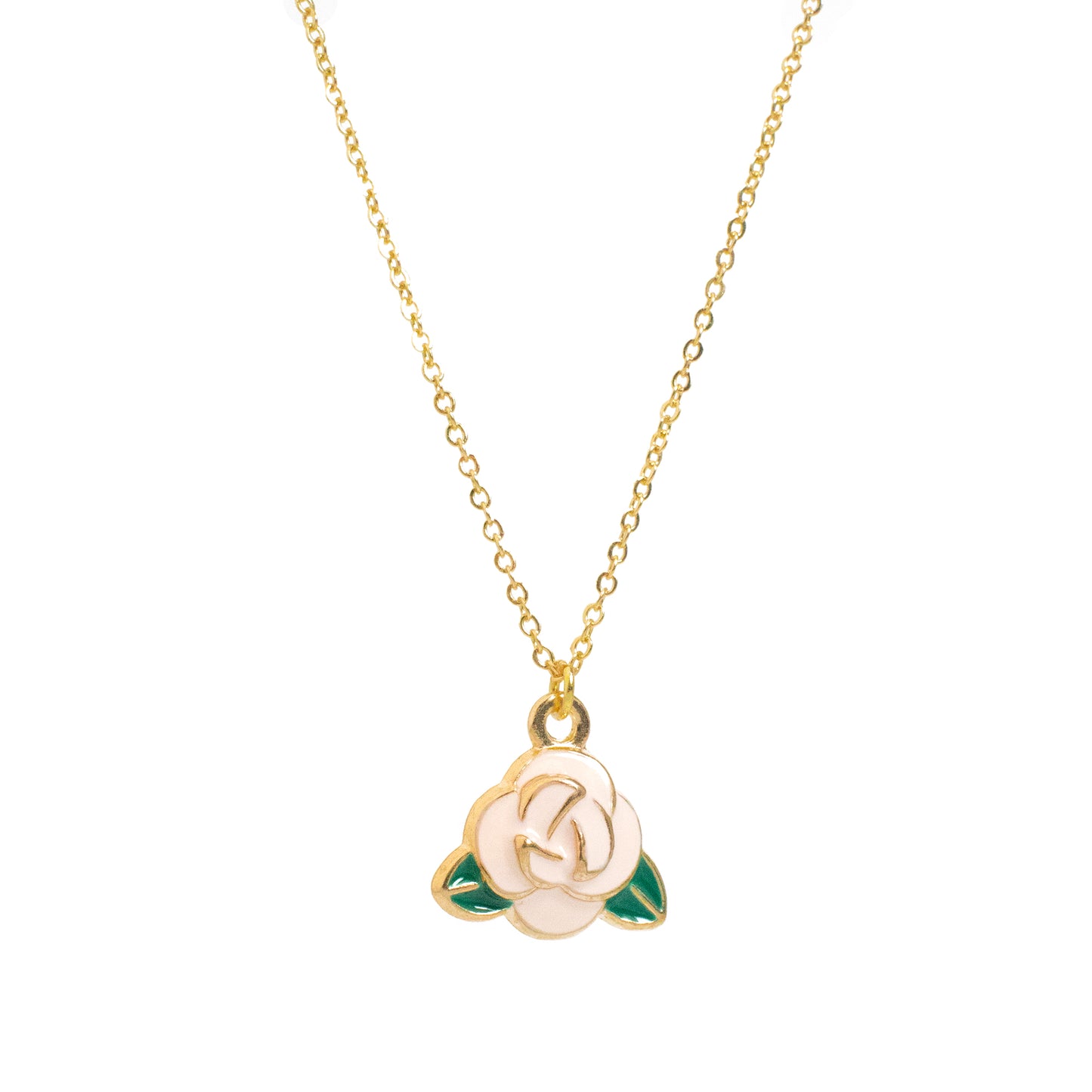 Enamel Rose Necklace