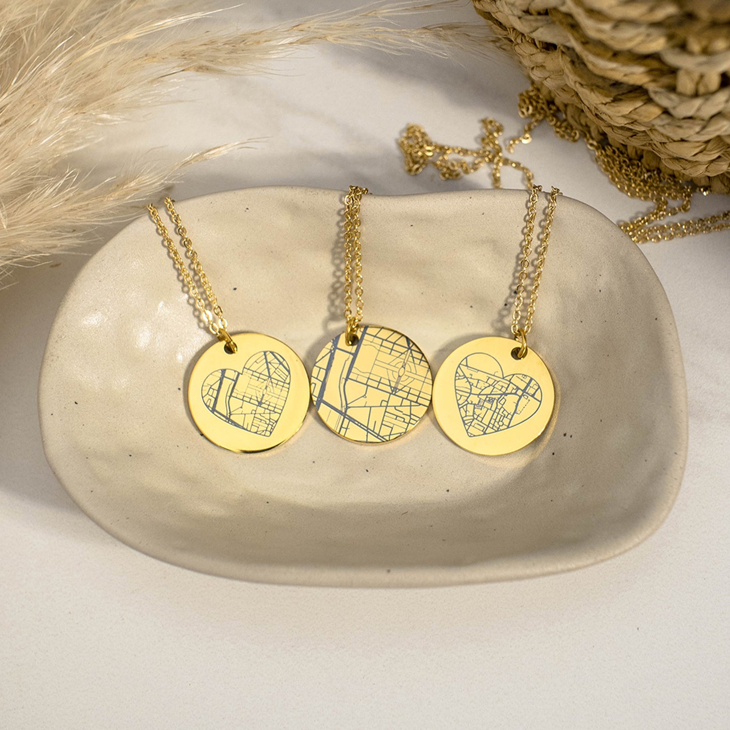 Heart Map necklace