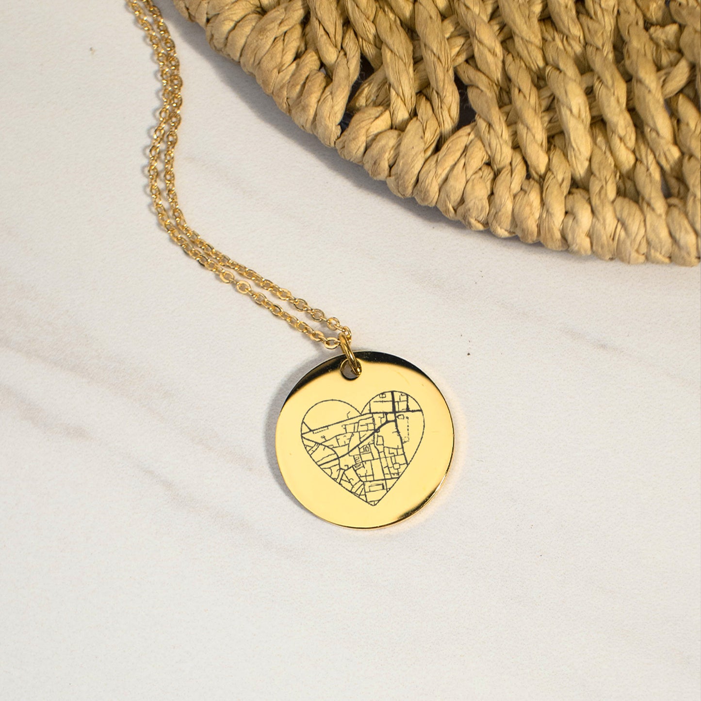 Heart Map necklace